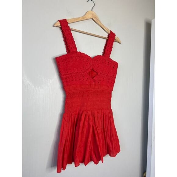 NEW Sea New York Camila Pleating Sleeveless Romper Women's Red Size: 0 - Picture 4 of 9
